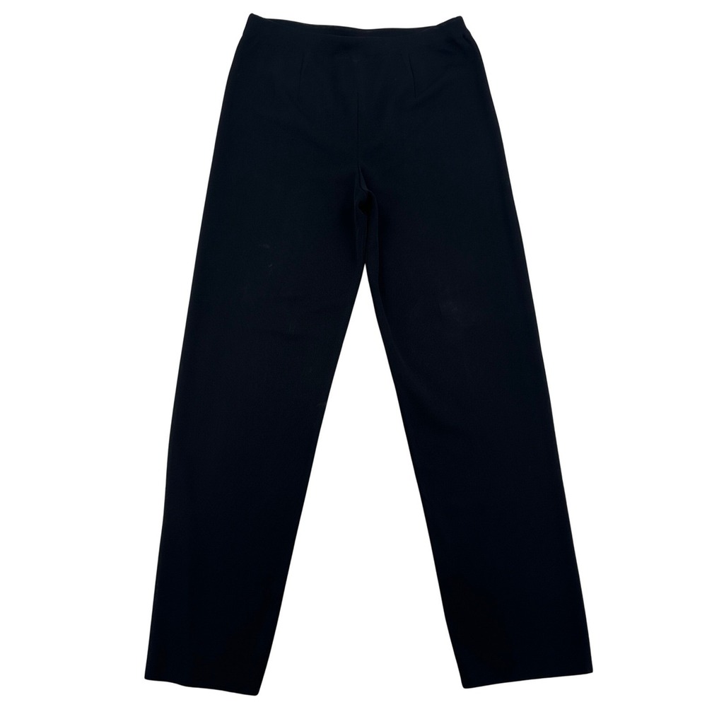 Misook Women Size M Career Comfy Black Acrylic Knit Straight Leg Pull On Pants - Picture 2 of 7